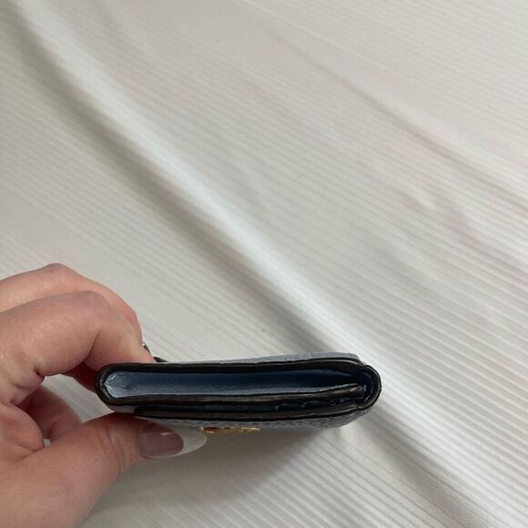 Michael Kors Mini Compact Blue Leather Card Wallet - Picture 9 of 9